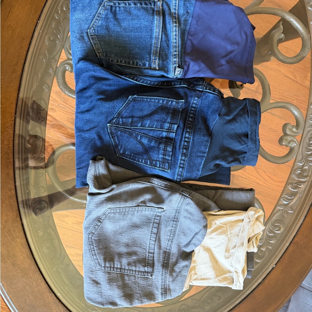 Pink Blush & Indigo Blue Maternity Jeans